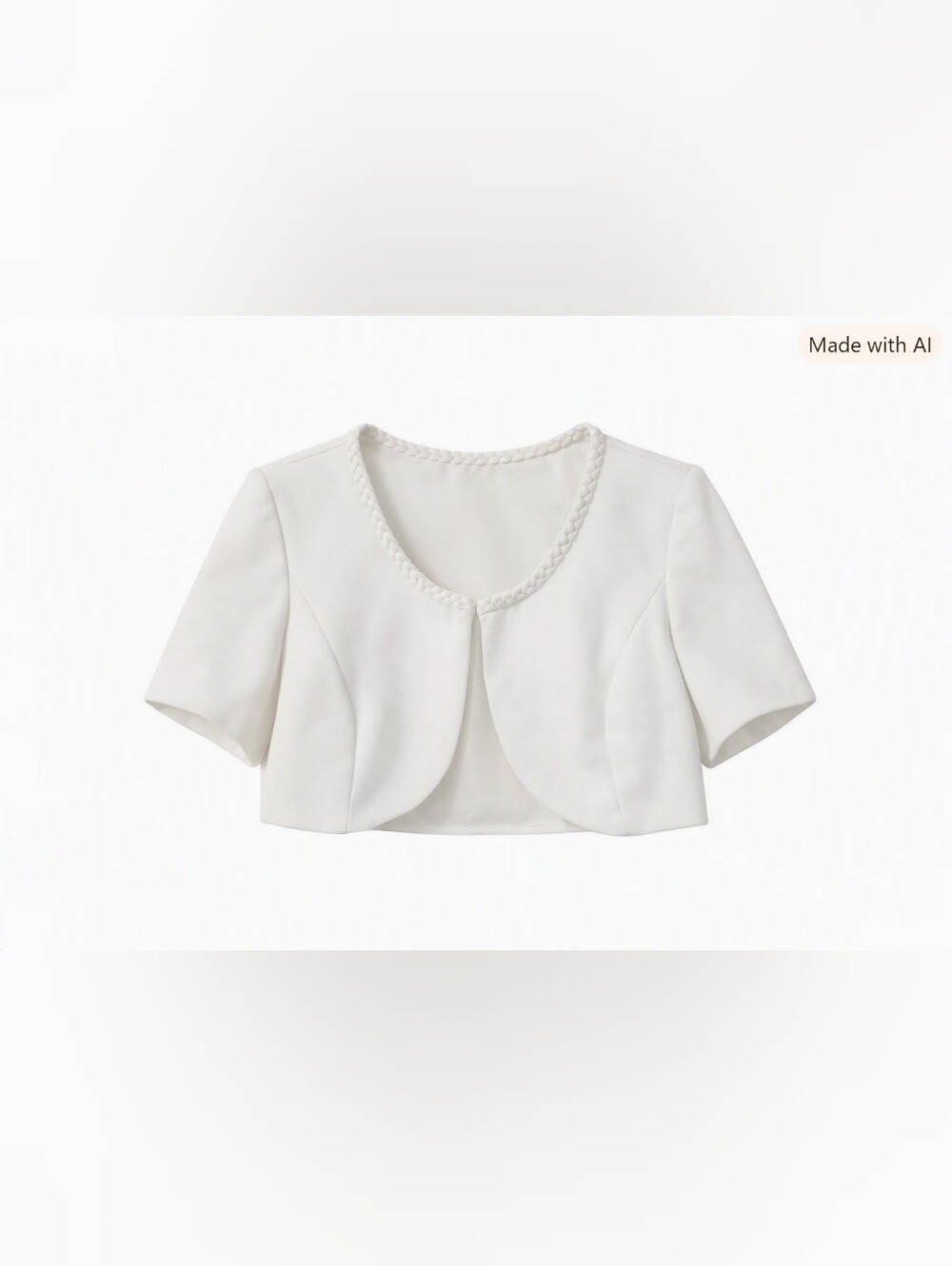 Vintage 1990s Watters & Watters cropped bridal bolero jacket With Braided Accent